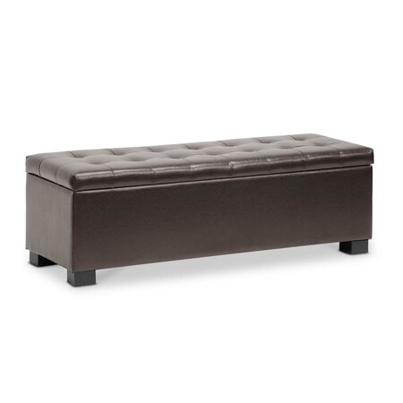 Baxton Studio Roanoke Contemporary Dark Brown Ottoman 105-5275